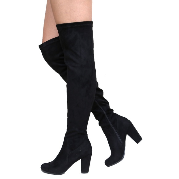 stretchy over the knee boots